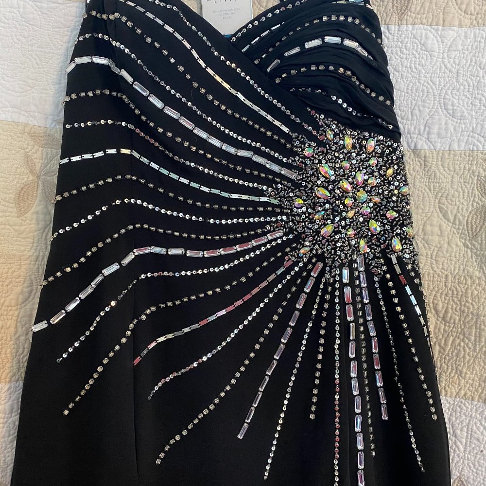 Black Beaded Formal/Evening Full Length Dress